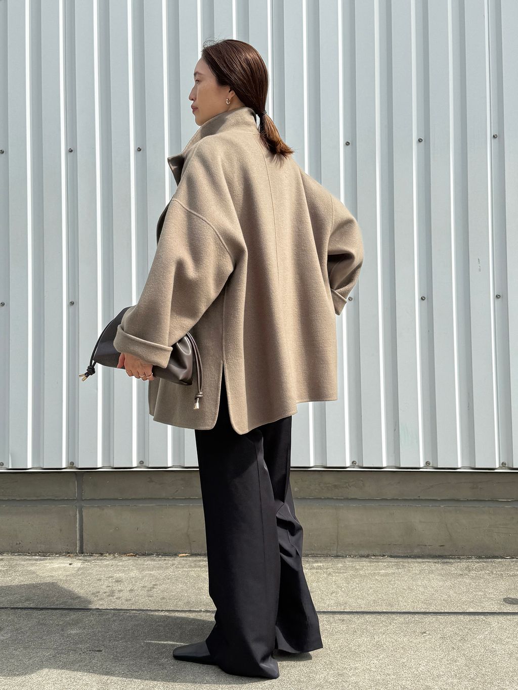 WEB限定/追加予約2》souple woolダブルフェイススタンドコートの