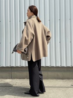 WEB限定/追加予約2》souple woolダブルフェイススタンドコートの