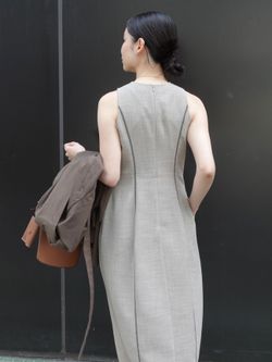 洗える】ドンゴロスカーブワンピースのコーディネートスナップ（ayano