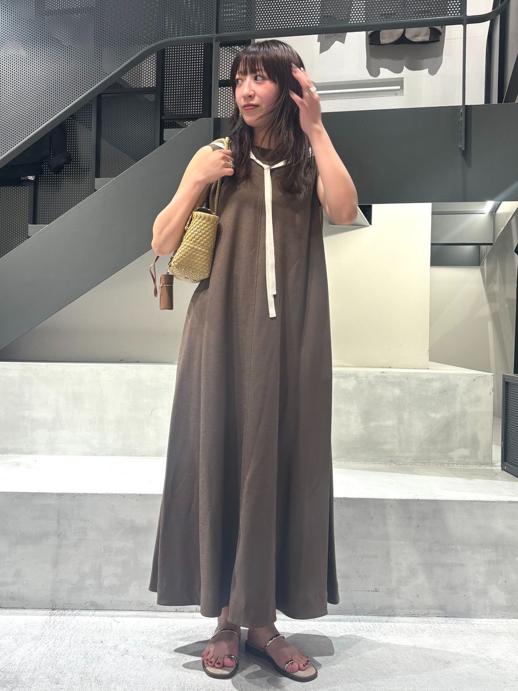 手洗い可》EN ノースリーブワンピースのコーディネートスナップ（fuka