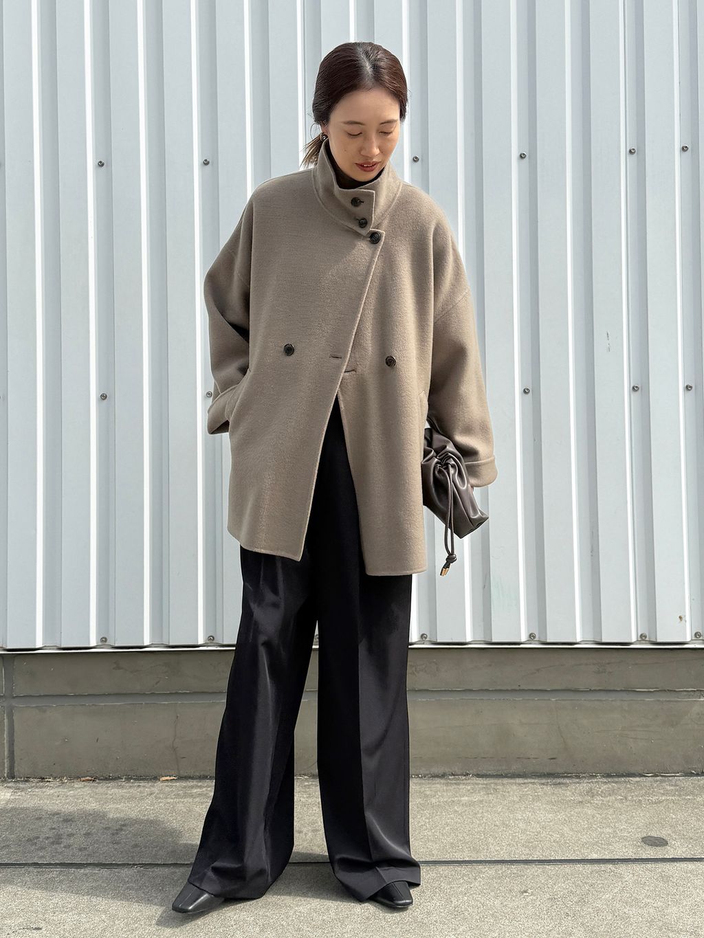 WEB限定/追加予約2》souple woolダブルフェイススタンドコートの