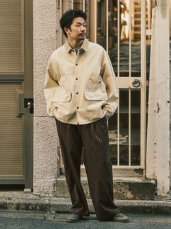 コットンツイル ハンティングジャケットのコーディネートスナップ