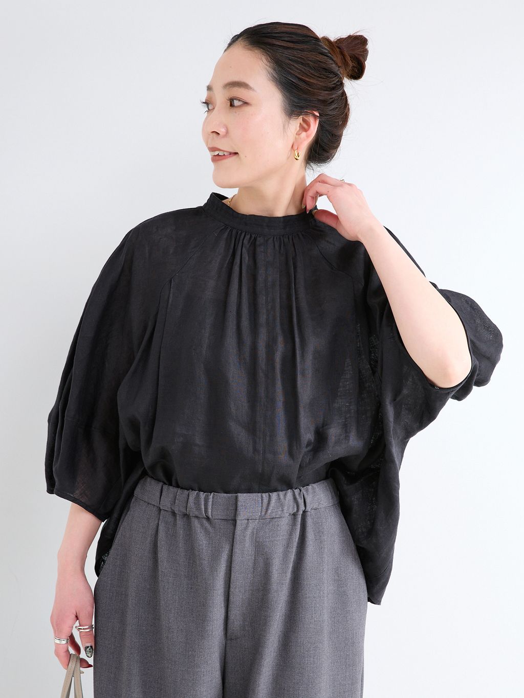 追加7予約》手洗い可 / フレンチリネン2wayブラウスのコーディネート
