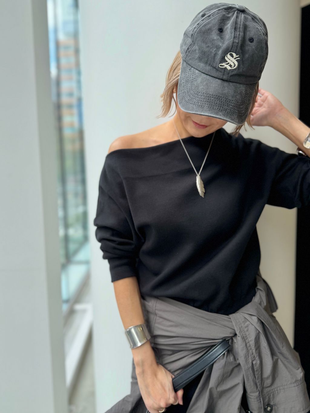 L'Appartement Cotton Double Face Knitグレー Cotton Double Face Knit（ニット／セーター）｜L'Appartement