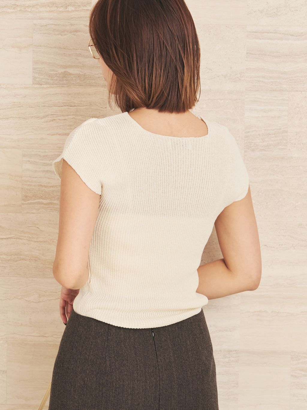 le / ル 別注 RIBBED CAP SLEEVELESS KNIT トップスのコーディネート