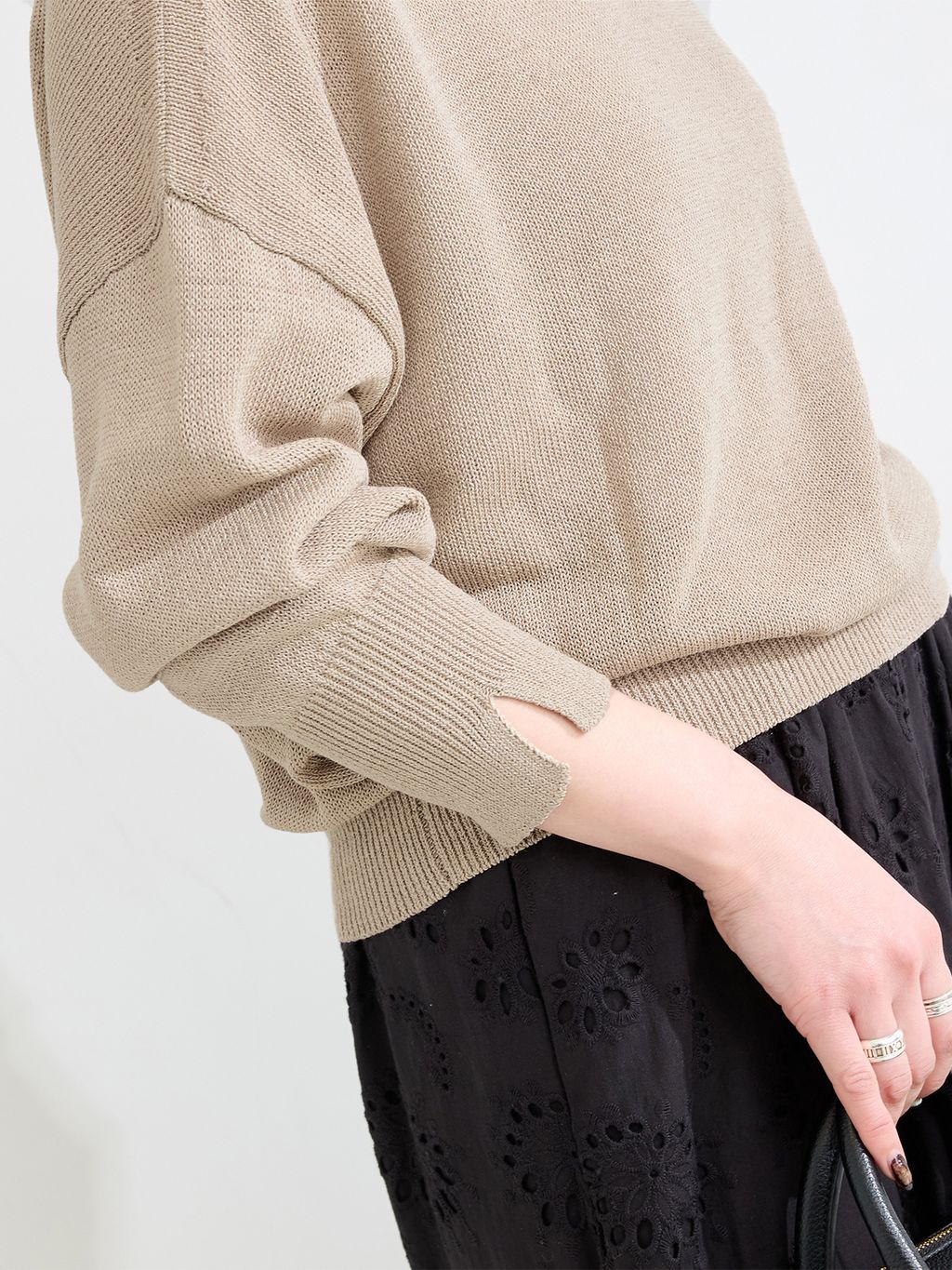 追加4予約》手洗い可 / アイレットレイヤーイージーワイドパンツの