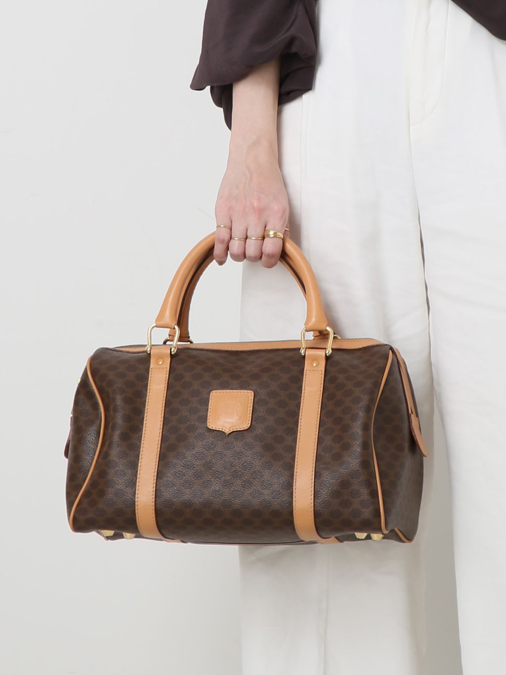 コージー！セリーヌ マカダム ボストンバッグ カデナ＆クロシェット付き VINTAGE CELINE/セリーヌ】マカダム ボストンバッグ 30の