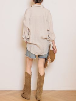 Linen シャツのコーディネートスナップ（MUSE）｜MUSE de Deuxieme