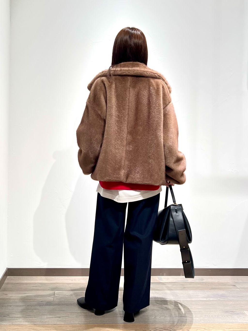 エコファースタンドカラーミドルブルゾンのコーディネートスナップ