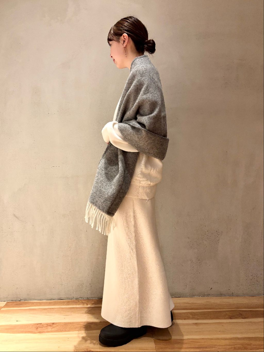 lesTendre white スウェットのコーディネートスナップ（manaka