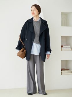 シリーズあり/追加予約》souple wool ダブルフェイスミドルコートの