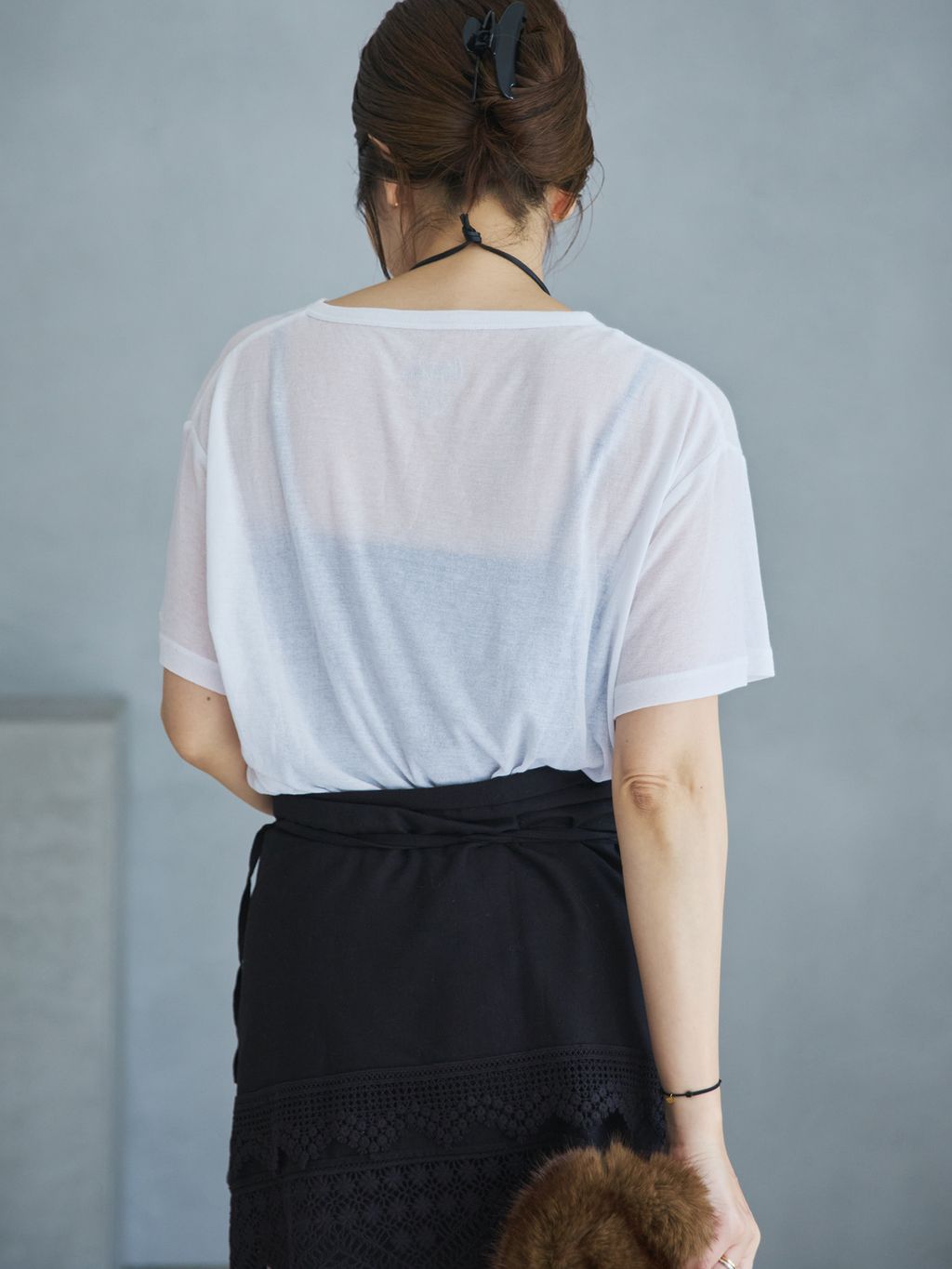 Cotton lace スカーフのコーディネートスナップ（yoshie）｜Plage