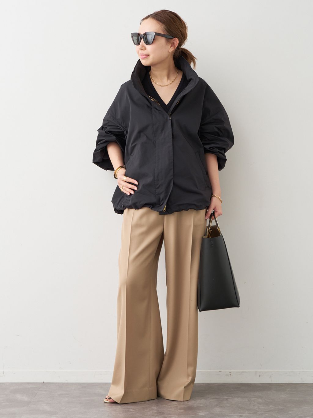 WASHED STAND ジップ ブルゾンのコーディネートスナップ（MIO