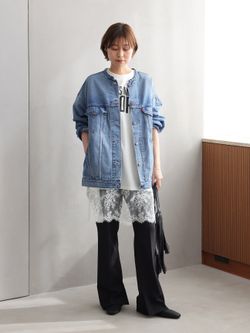 予約》［26SS新作］別注【LEVI'S】COLLARLESS XL TRUCKER：デニム