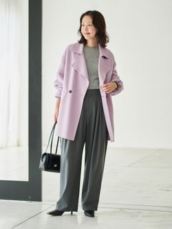 シリーズあり/追加予約》souple wool ダブルフェイスミドルコートの