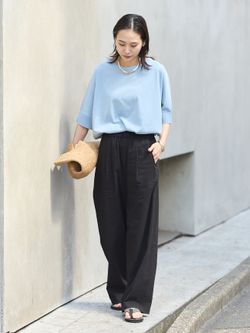 ウォッシャブルコットンリネンVISストレートパンツ 追加》ウォッシャブルコットンリネンVISストレートパンツの