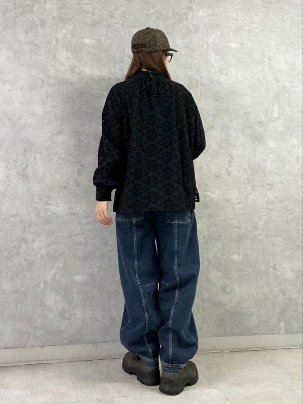 予約》ローンレース ハイネックパフブラウスのコーディネートスナップ