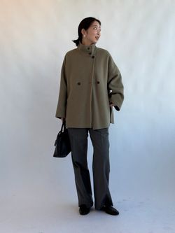 WEB限定/追加予約2》souple woolダブルフェイススタンドコートの