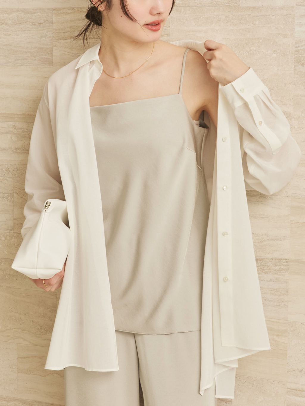 追加》dull satin キャミソールのコーディネートスナップ（mizuka