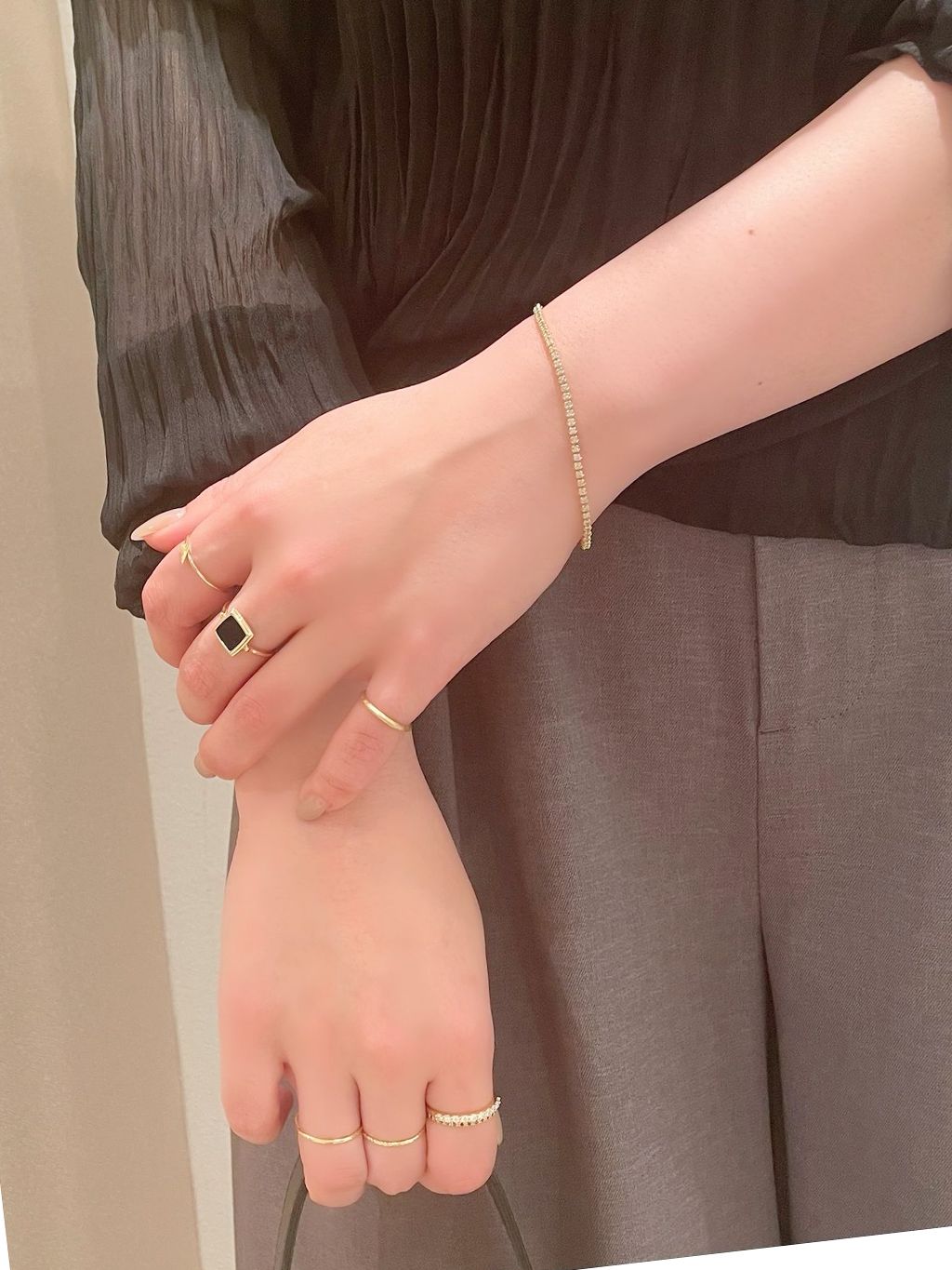 アラキヘイチェーン40cmネックレス K18のコーディネートスナップ