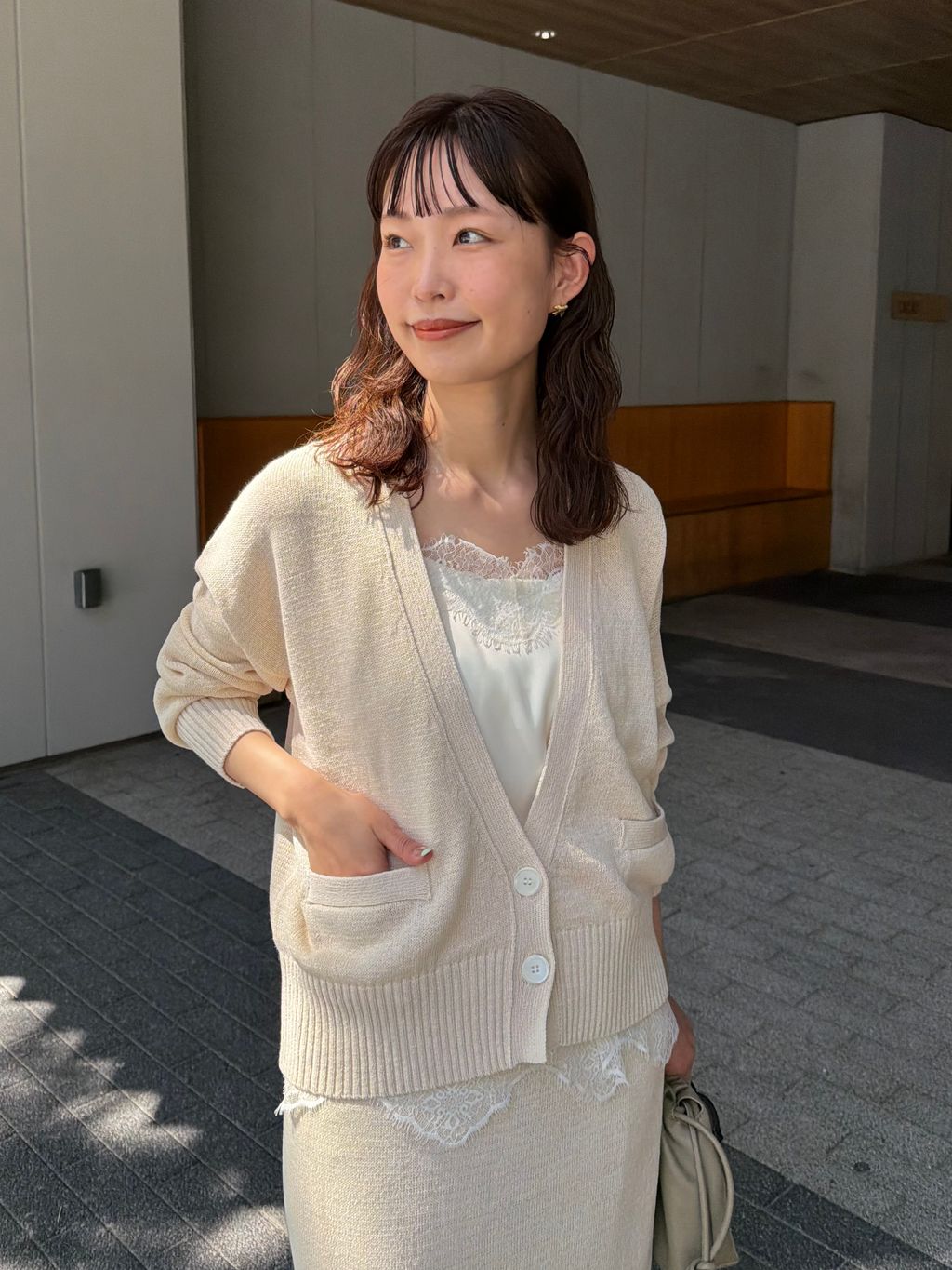 IENA【麻混テープヤーンキャミソール・カーディガン】 テープヤーン ピン付き カーディガン（カーディガン）｜IENA（イエナ
