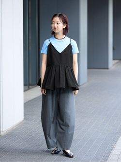 IENA グログランキャミ　パンツセットアップ ブラック 完全受注生産】《追加2》SO グログランキャミブラウスのコーディネート