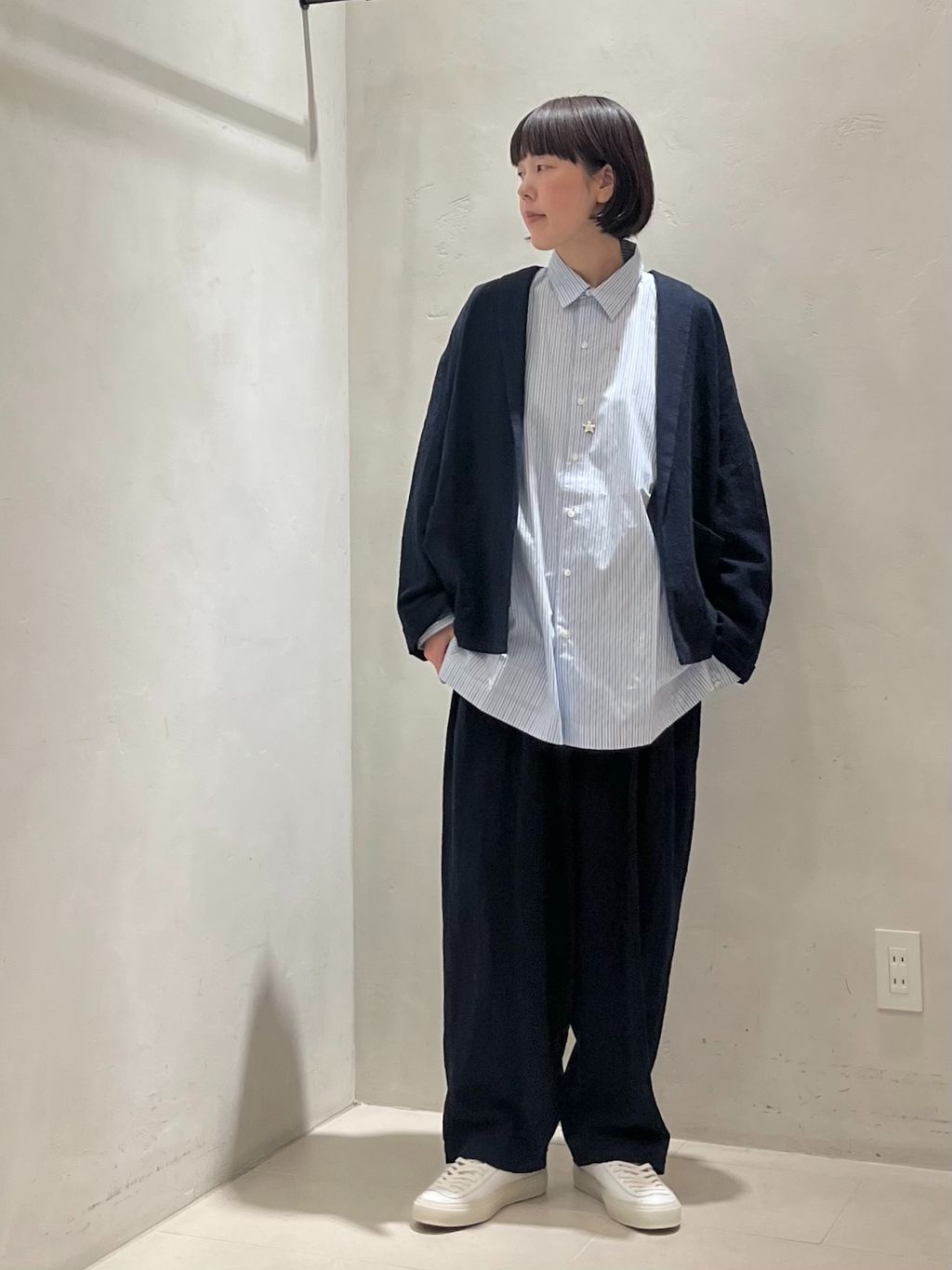 予約》LCワッシャー イージーパンツのコーディネートスナップ（K.M