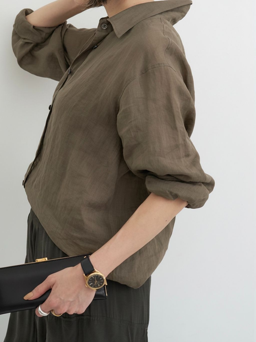 Ramie 2way Shirtsのコーディネートスナップ（STAFF.S）｜L