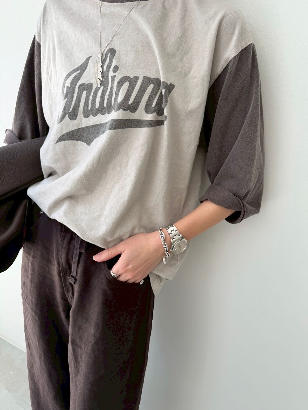 REMI RELIEF/レミ レリーフ】 RINGER T-SHIRTのコーディネートスナップ