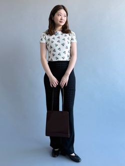 YUHAN WANG/ユハン・ワン】purr kitty print top（Tシャツ／カットソー