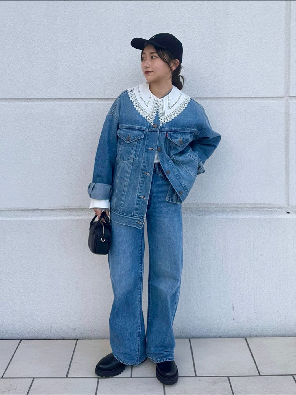 予約》［26SS新作］別注【LEVI'S】COLLARLESS XL TRUCKER：デニム