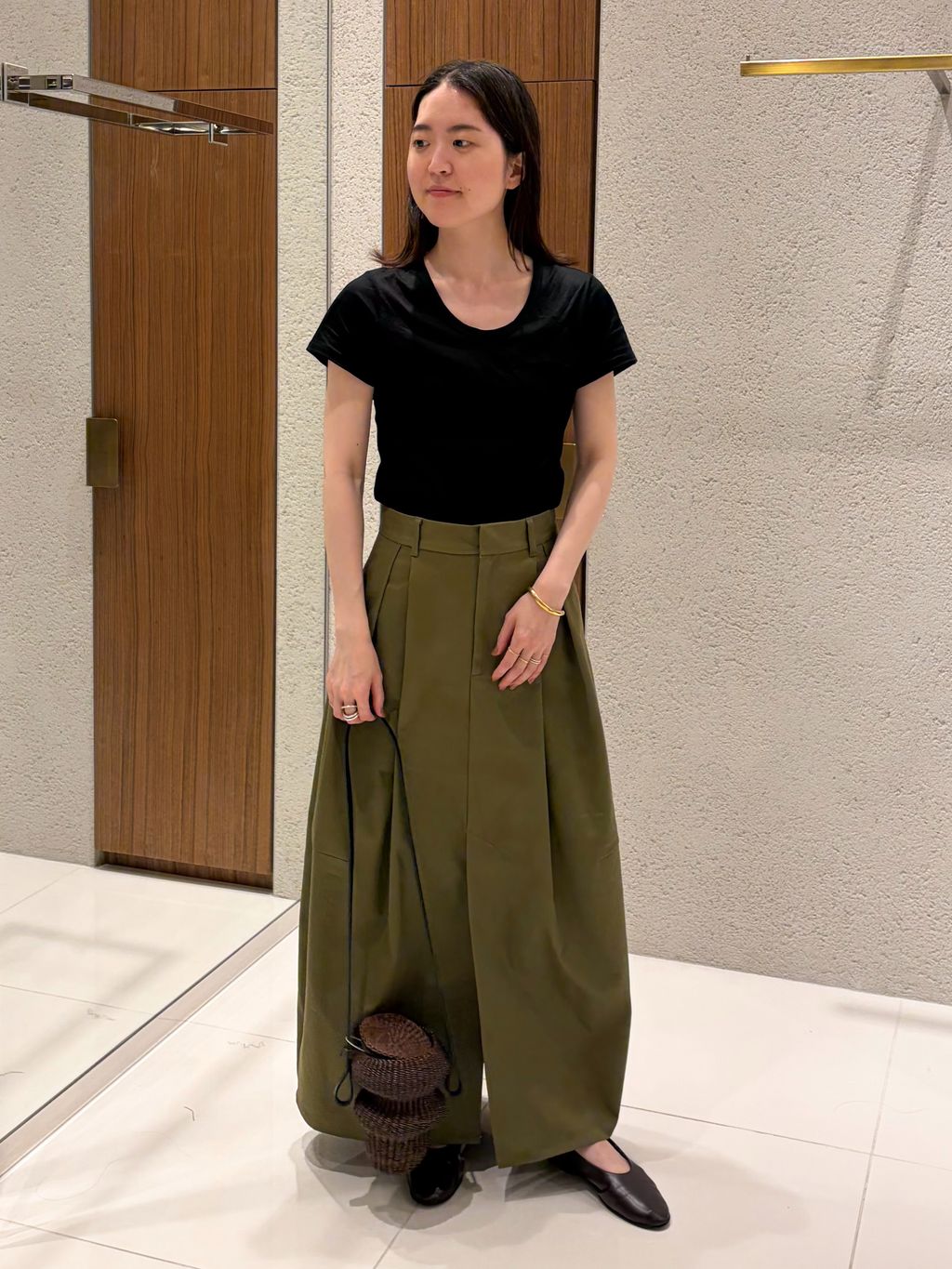 レディース 【新品】36サイズ Plage♡ R'IAM BOWL スカート(カーキ)