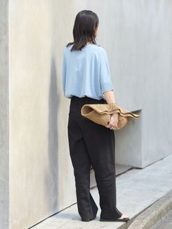 追加》ウォッシャブルコットンリネンVISストレートパンツの