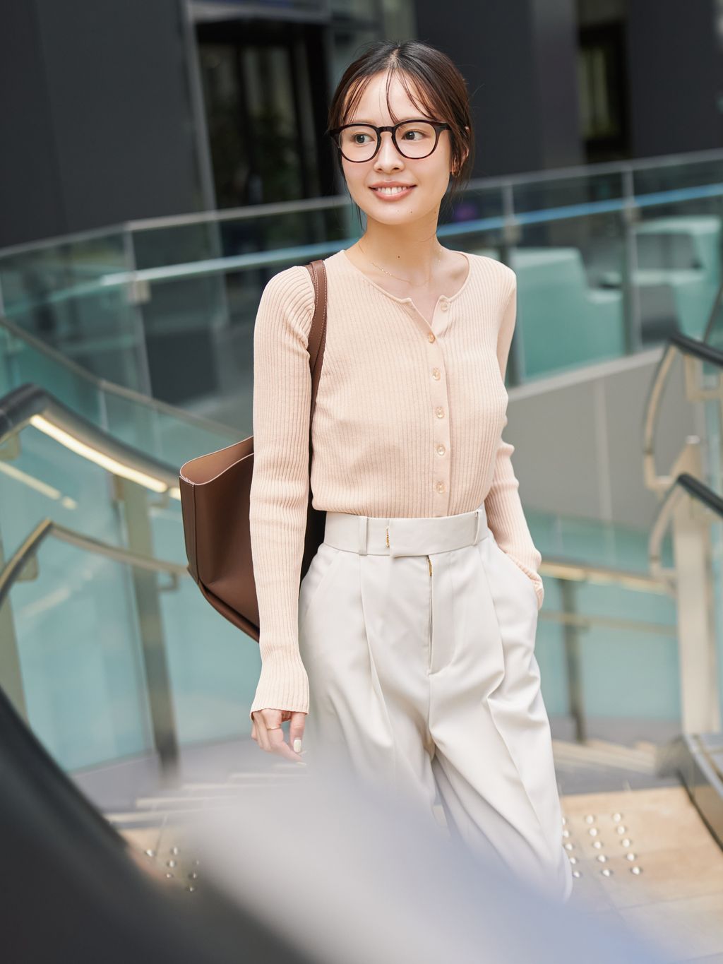 追加》CO/SILK リブカーディガンのコーディネートスナップ（minami.a