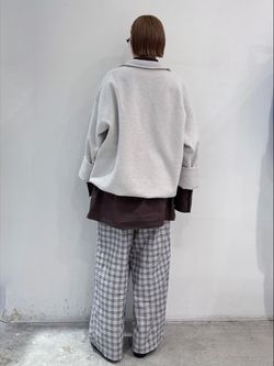 追加》FELTED WOOL HALF ZIP TOP：カットソーのコーディネートスナップ