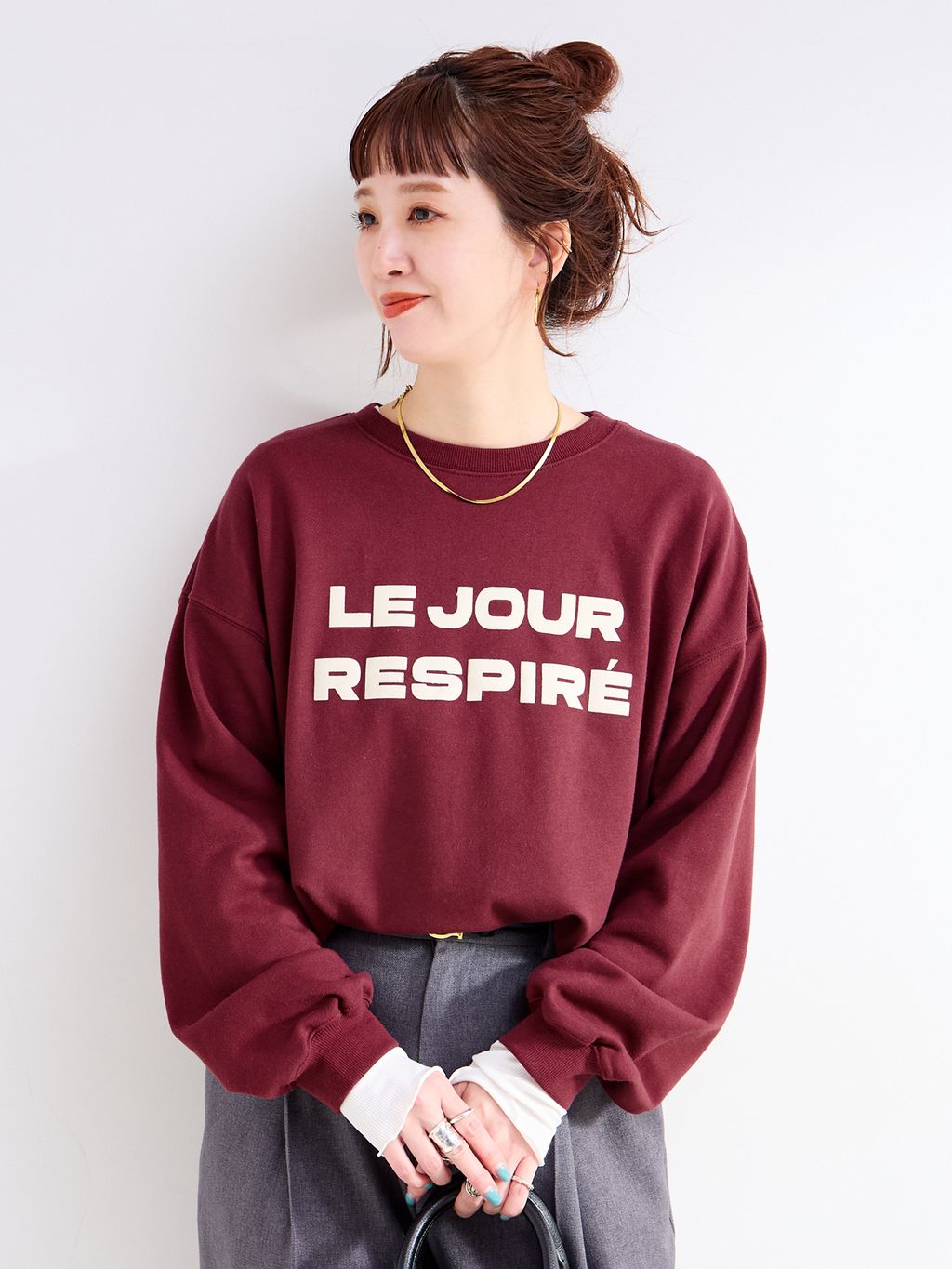 予約》手洗い可 / フロッキーロゴスウェットのコーディネートスナップ