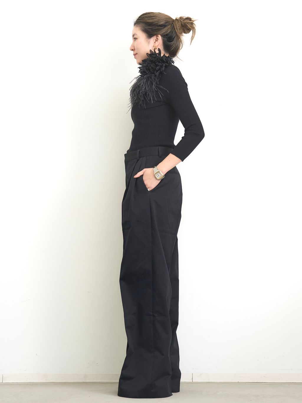 INDRESS/インドレス】 COTTON TWIL WIDE PANTSのコーディネート