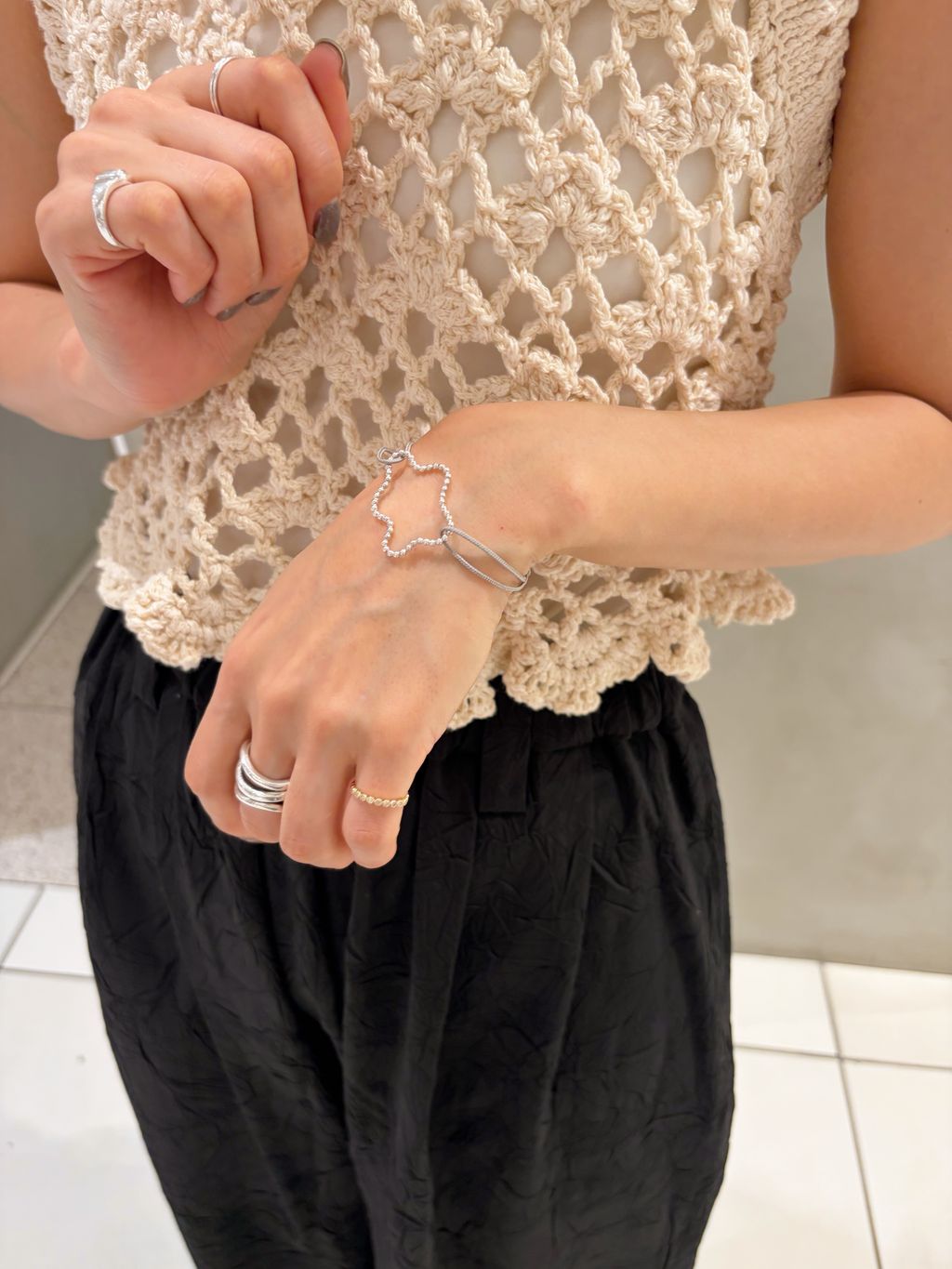 IENA LA BOUCLE スラブニットペプラムタンクトップ IENA LA BOUCLE スラブニットペプラムタンクトップ（ニット／セーター