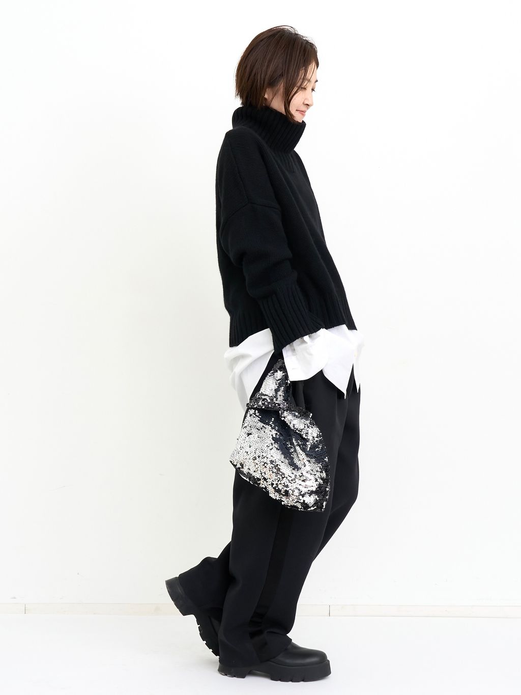 Col Pierrot/コル ピエロ】 SIDE SATIN LINE PANTSのコーディネート