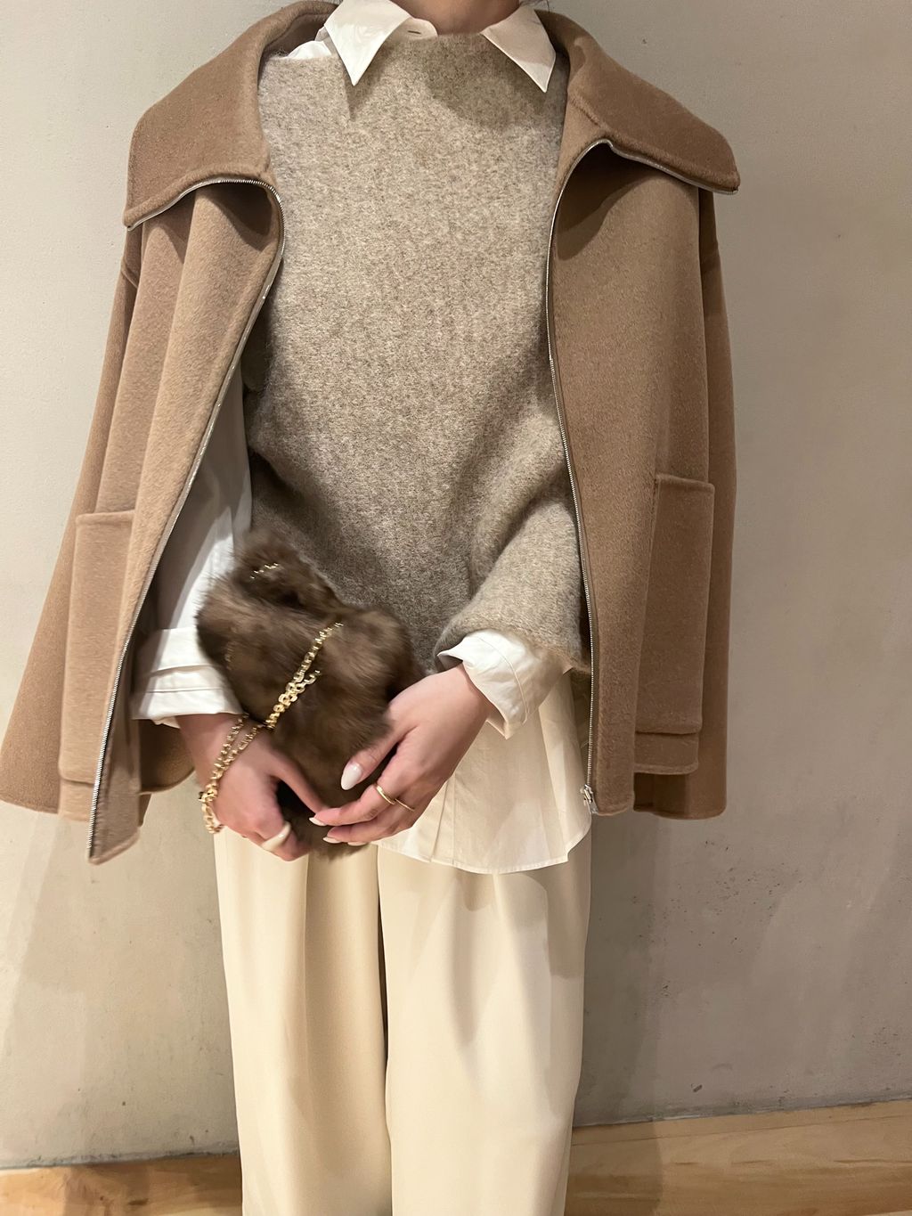 R'IAM スタンドZIPコートのコーディネートスナップ（chihiro）｜Plage