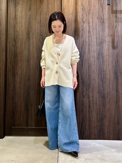 【美品】NOBLE Vネックカーディガン NOBLE（ノーブル） カーディガン ファインハニカムVネックカーディガン