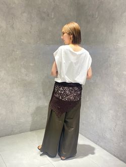 コットンリネンタックワイドパンツのコーディネートスナップ（chisato