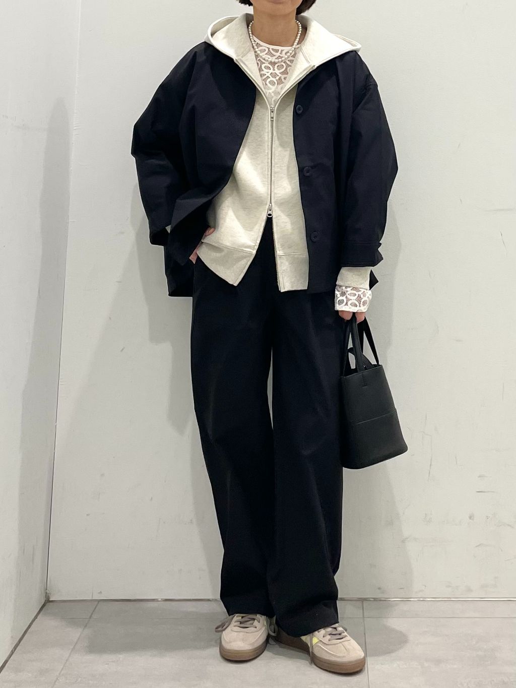 未使用タグ付き　撥水SPENSIERATOクルーネックコクーンブルゾン36 追加》［撥水 / UVカット］【SPENSIERATO】クルーネックコクーン