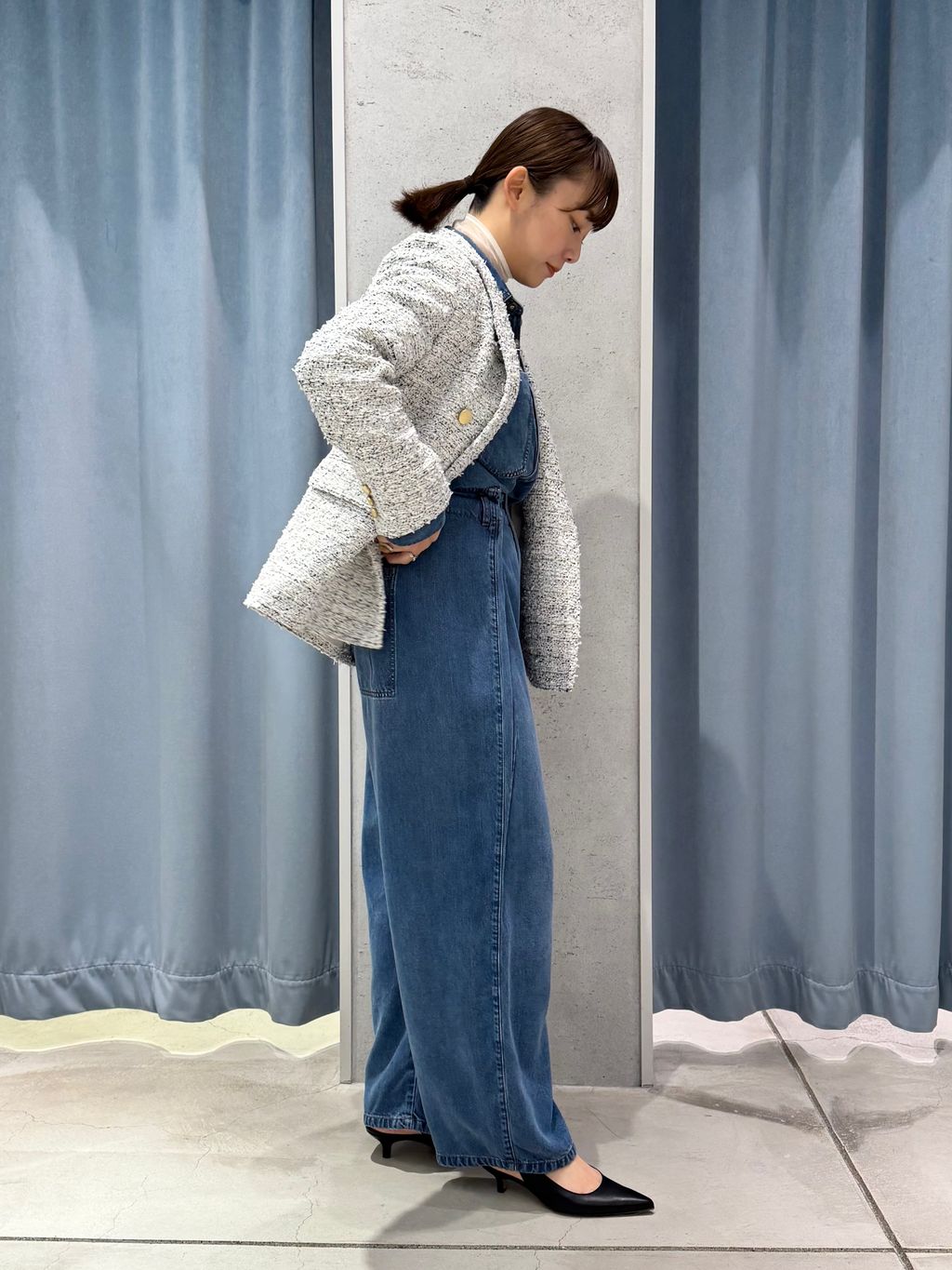 フェードカラービッグポケットシャツのコーディネートスナップ（momoka