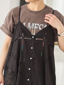 INDIA カットワークレースワンピースのコーディネートスナップ（chizu