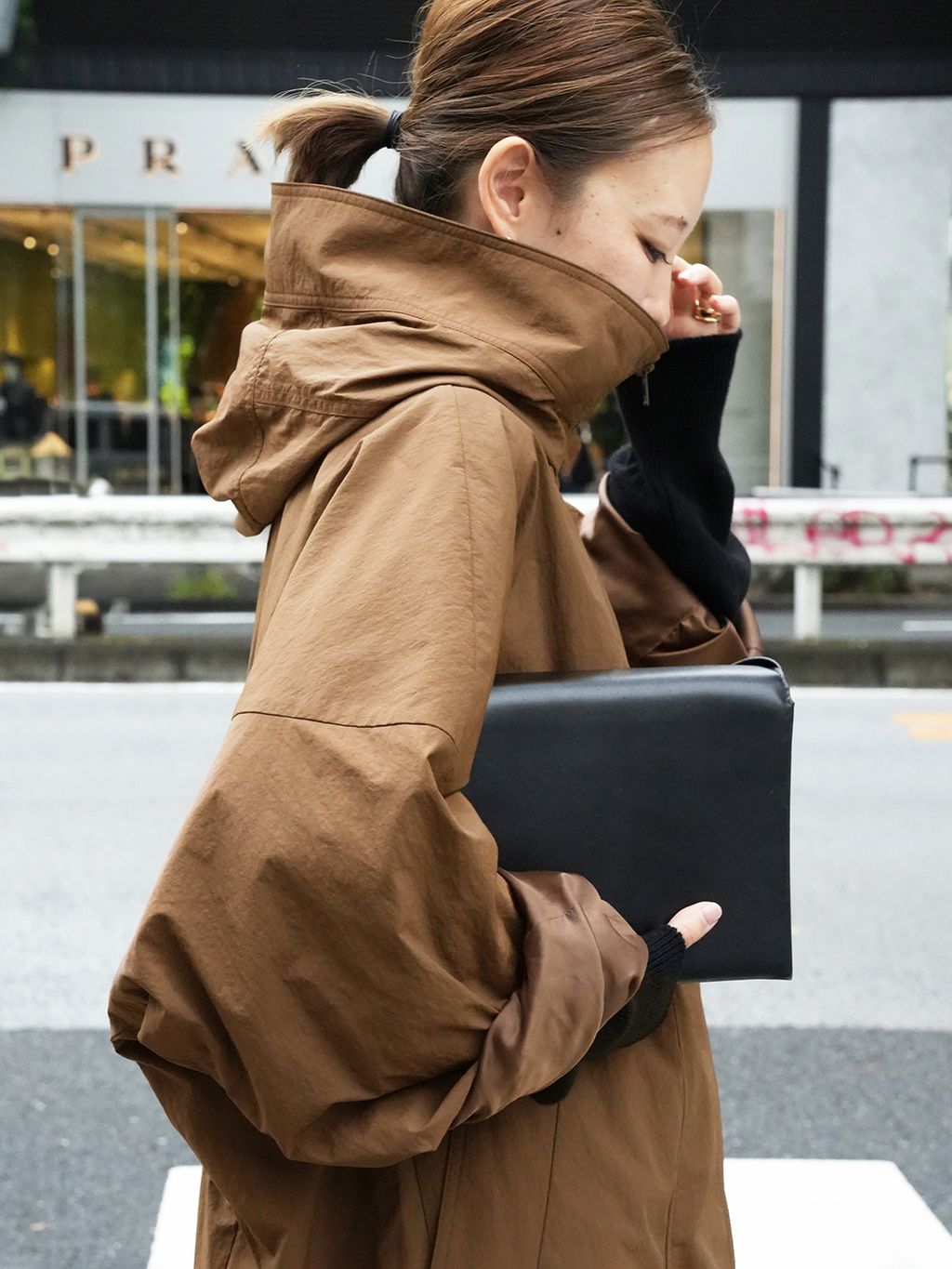 LIBERADD/リベラド】ZIP LONG BLOUSONのコーディネートスナップ（MIO