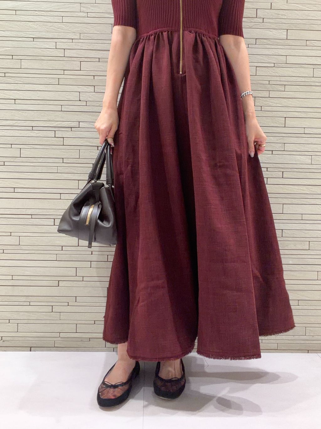 26SS NOBLE フロントジップドッキングワンピース キャメル 36サイズ