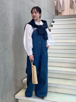 LE DENIMバギーオーバーオールのコーディネートスナップ（hinano
