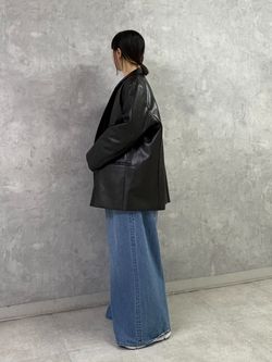 SUNDAY FAUXレザージャケットのコーディネートスナップ（K.H