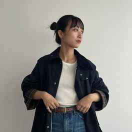 セットアップ対応可》リネン混ハーフスリーブジャケットの